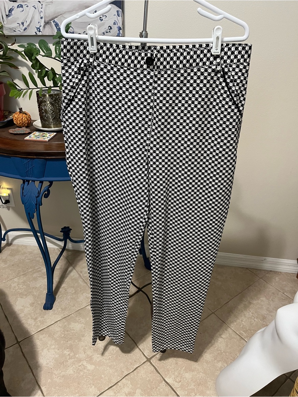 Betabrand Catstooth Yoga Dress Pants  - Cat Houndstooth XL